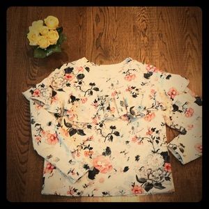 Rebecca Taylor Ruffled Flower Sweathirt